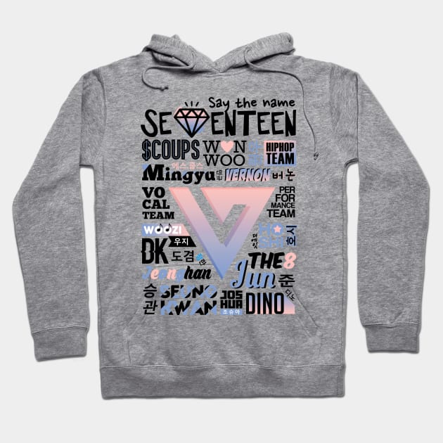 SEVENTEEN FONT COLLAGE 2 Hoodie by skeletonvenus